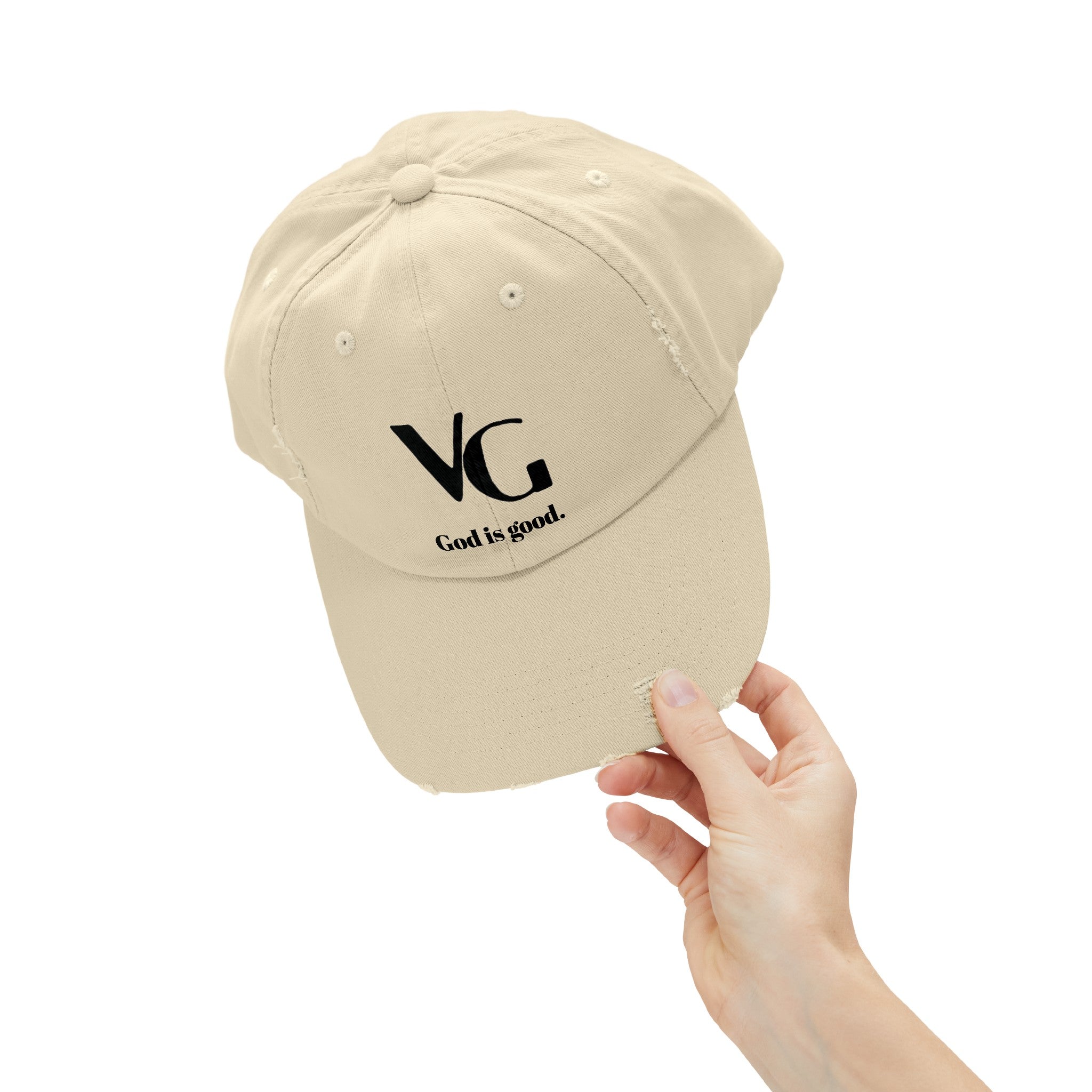 "God is good." Distressed Cap