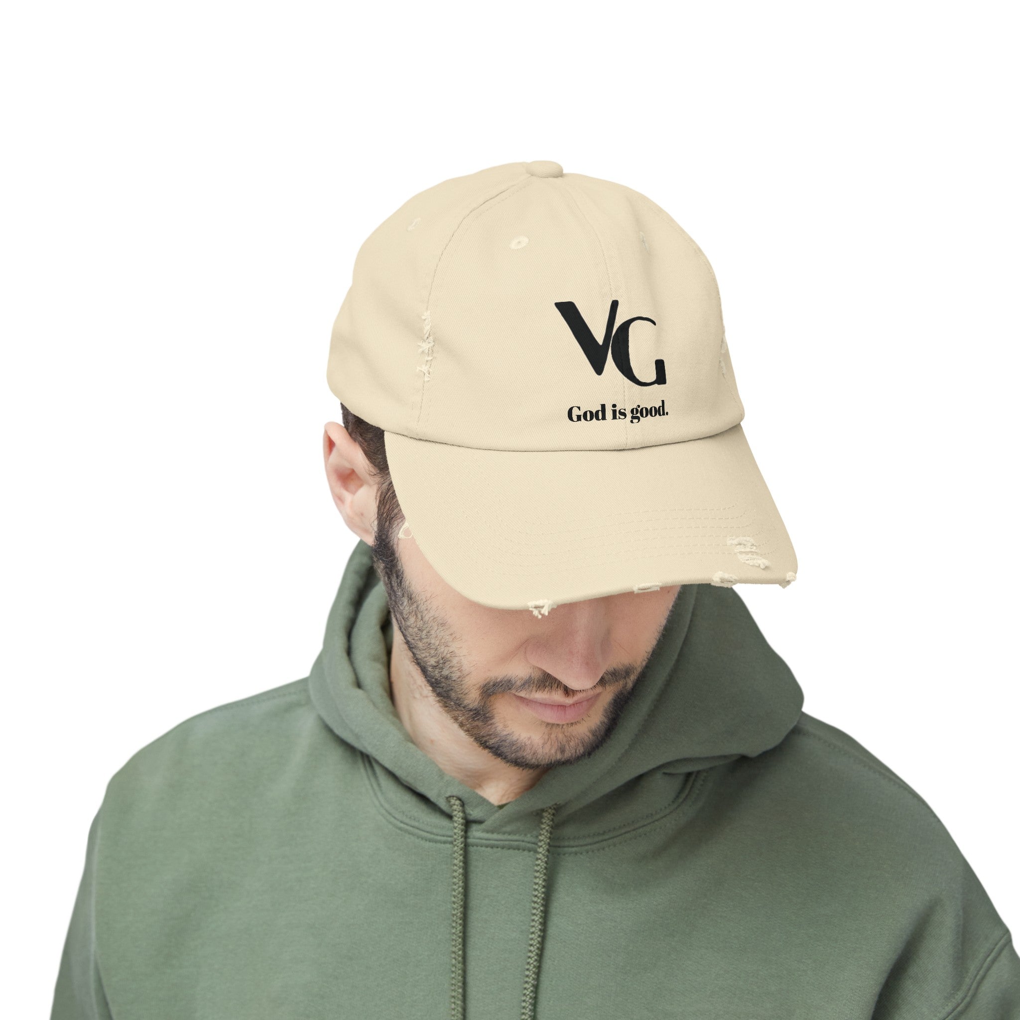 "God is good." Distressed Cap