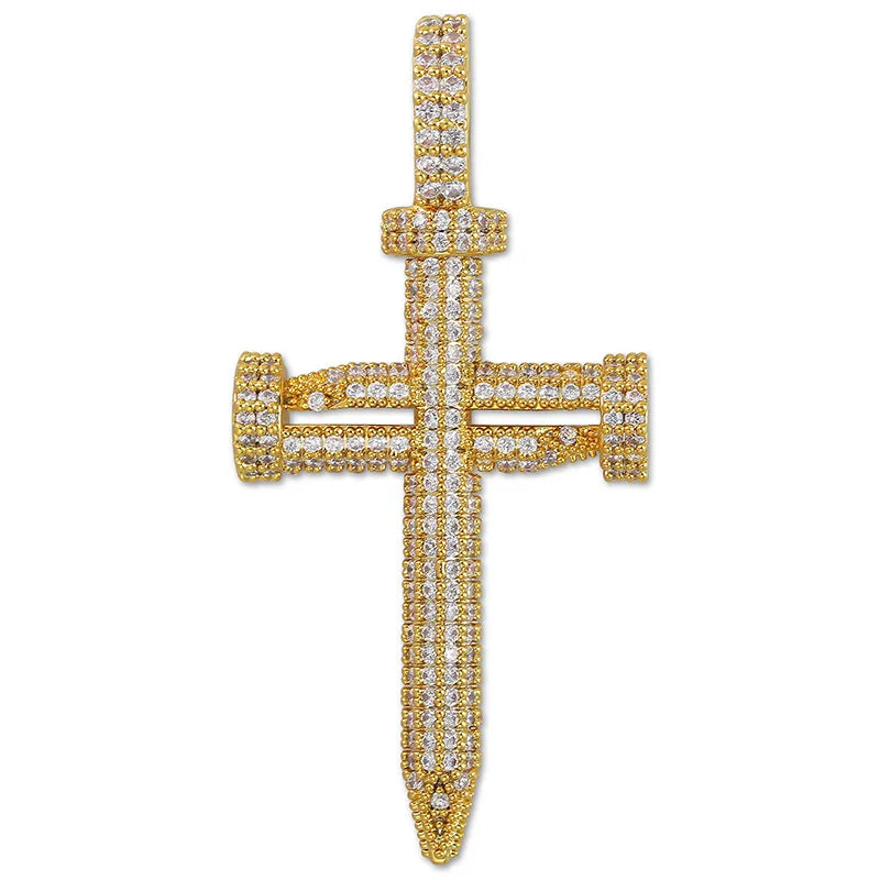 Three Nail Cross Necklace