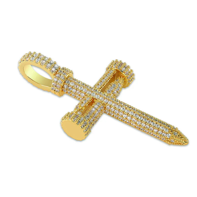 Three Nail Cross Necklace