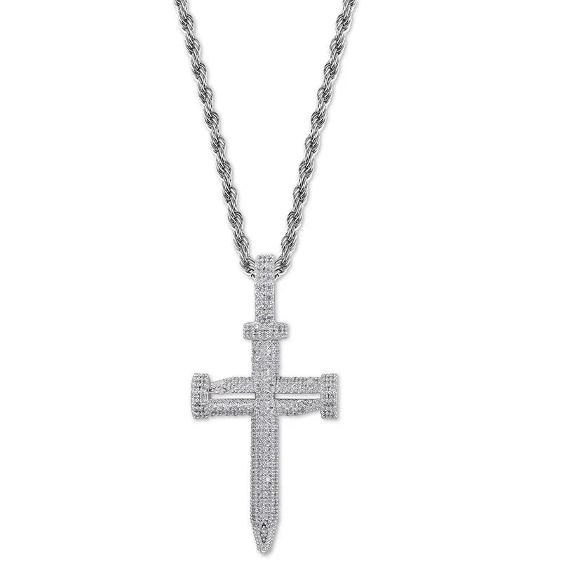 Three Nail Cross Necklace