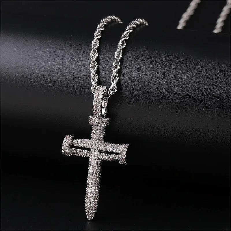 Three Nail Cross Necklace