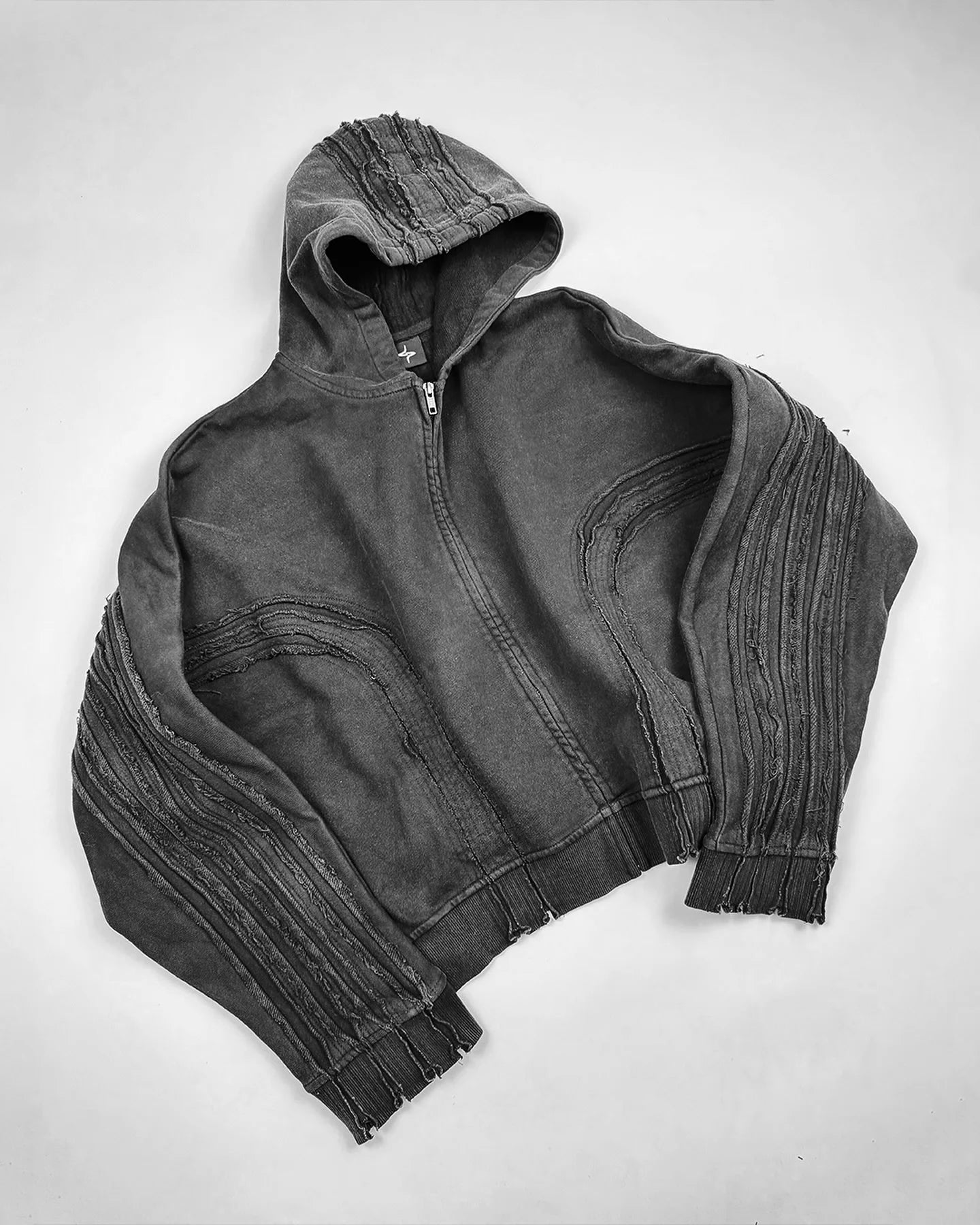 VastGod Denim Cross Zip Up Hoodie